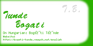 tunde bogati business card